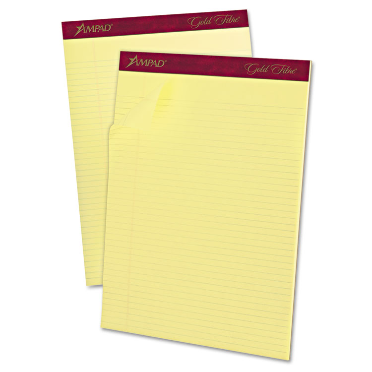 Picture of Gold Fibre Pads, 8 1/2 x 11 3/4, Canary, 50 Sheets, Dozen