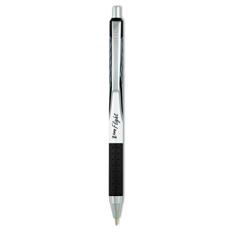 Picture of Z-Grip Flight Retractable Ballpoint Pen, 1.2 mm, Bold, Black, Dozen
