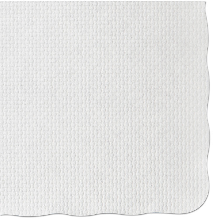 Picture of Knurl Embossed Scalloped Edge Placemats, 9 1/2 x 13 1/2, White, 1000/Carton