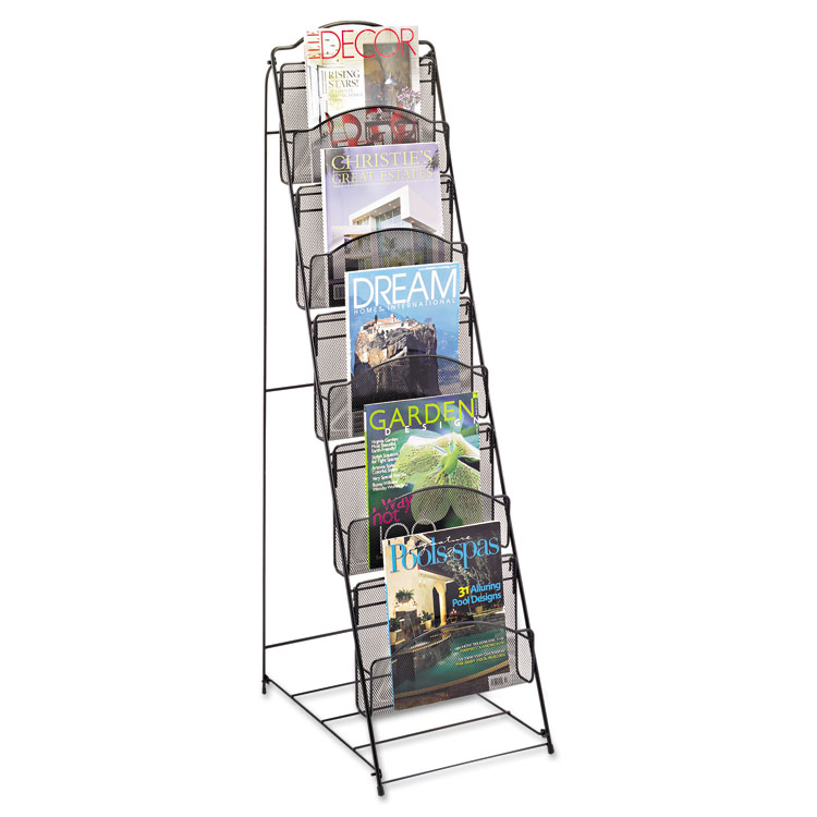 Picture of Onyx Magazine Floor Rack, 12-1/2w x 18-1/2d x 46h, Black