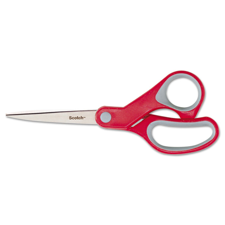 Picture of Multi-Purpose Scissors, Pointed, 8" Length, 3 3/8" Cut, Red/Gray