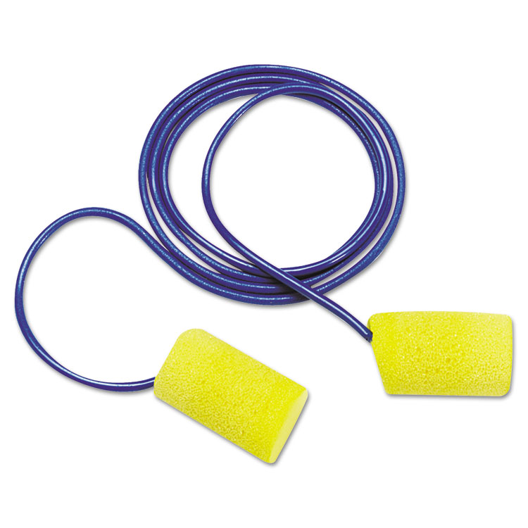 Picture of E-A-R Classic Foam Earplugs, Metal Detectable, Corded, Poly Bag