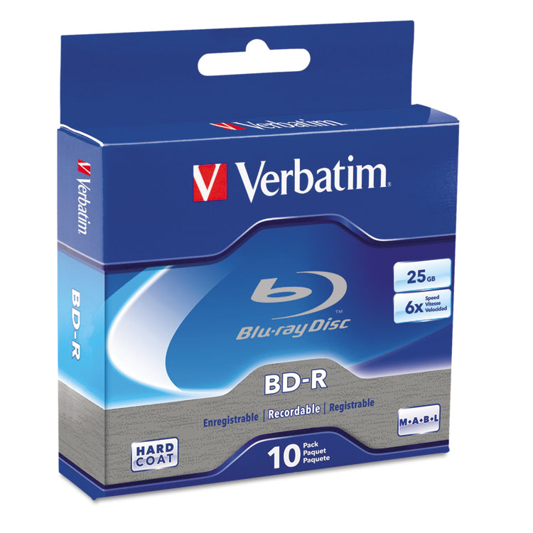 Picture of BD-R Blu-Ray Disc, 25GB, 6x, 10/Pk