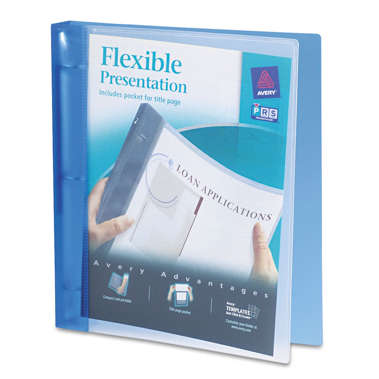 Picture of Flexible Round Ring Binder, 11 x 8 1/2, 1" Capacity, Blue