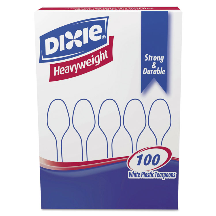 Picture of Plastic Cutlery, Heavyweight Teaspoons, White, 100/box