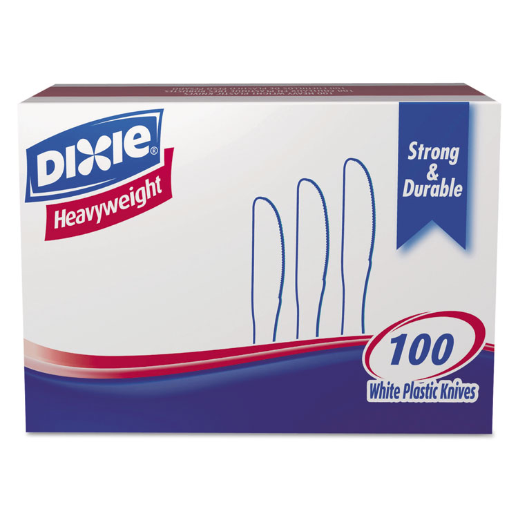 Picture of Plastic Cutlery, Heavyweight Knives, White, 100/box