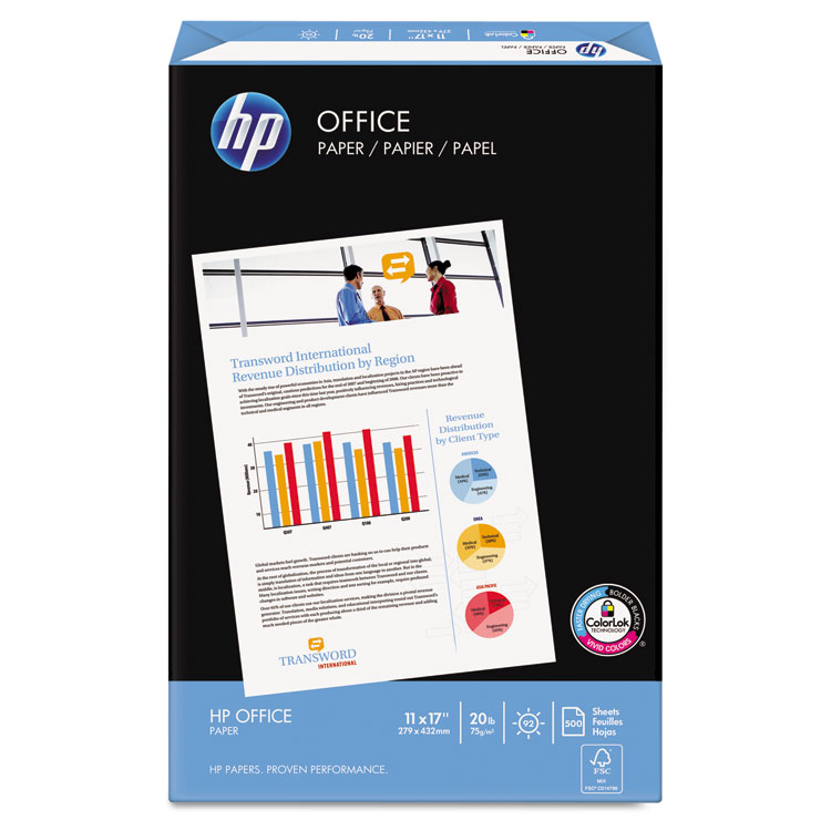 Picture of Office Ultra-White Paper, 92 Bright, 20lb, 11 x 17, 500/Ream