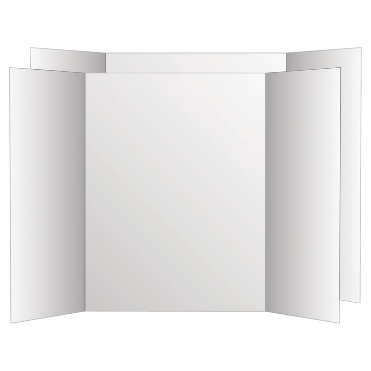 Picture of Two Cool Tri-Fold Poster Board, 36 x 48, White/White, 6/Carton