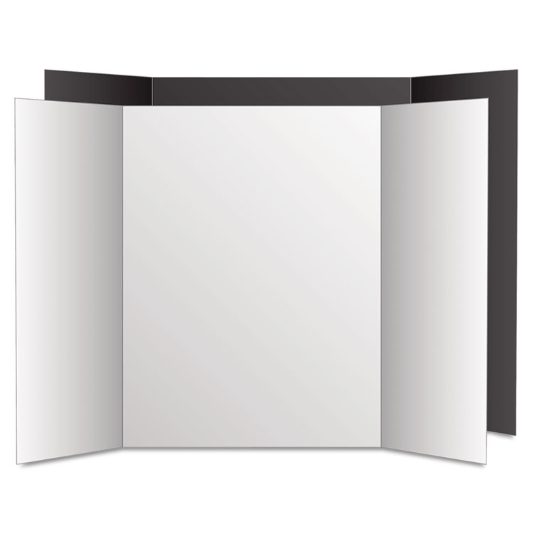 Picture of Too Cool Tri-Fold Poster Board, 36 x 48, Black/White, 6/PK