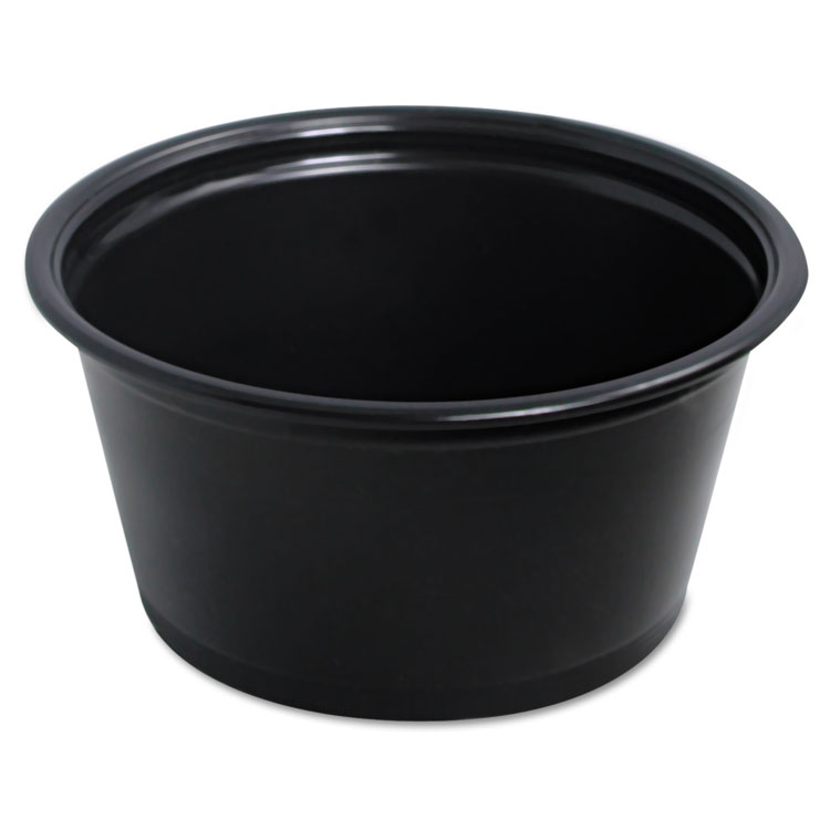 Picture of Conex Complements Plastic Portion Cup, 2 Oz., Black, 125/bag, 20 Bags/carton