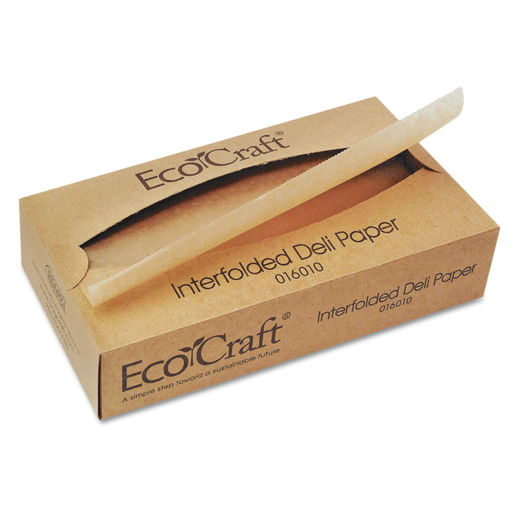 Picture of Ecocraft Interfolded Soy Wax Deli Sheets, 10 X 10 3/4, 500/box, 12 Boxes/carton