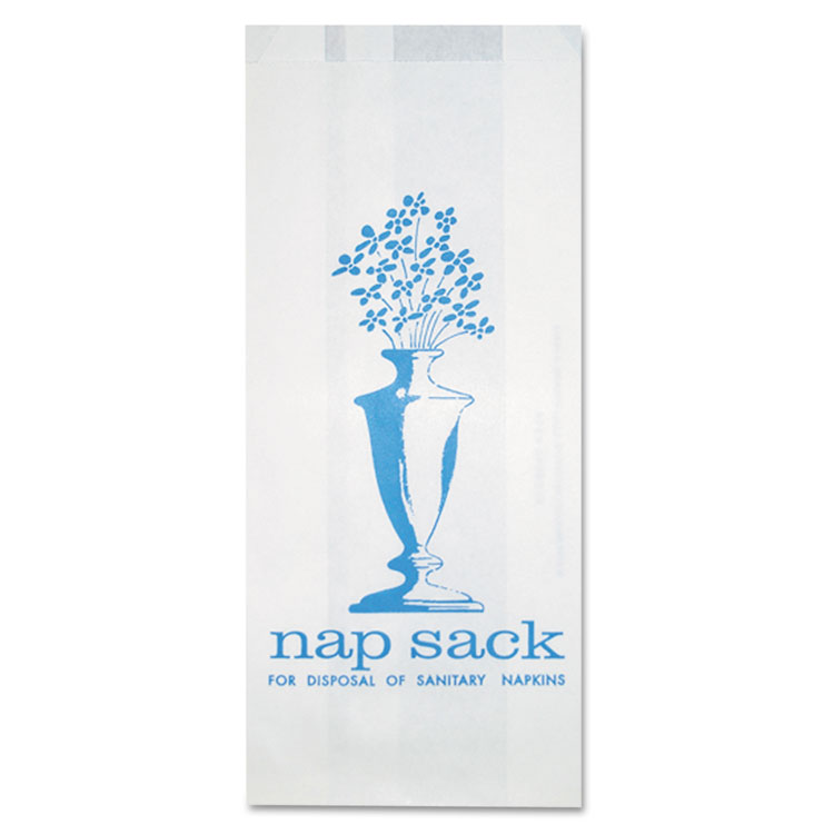 Picture of Nap Sack Sanitary Disposal Bags, 4w x 2d x 9h, White, 1000/Carton