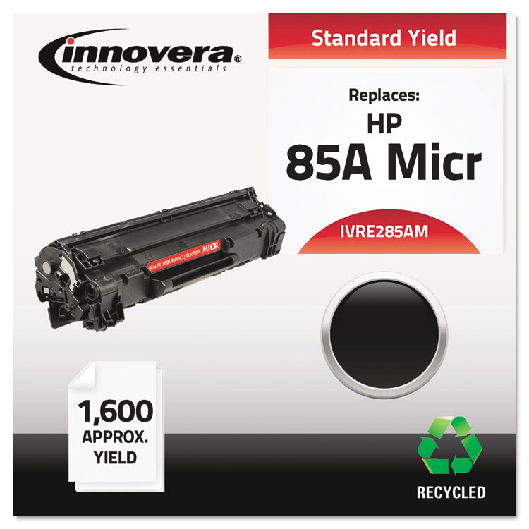 Remanufactured CE285A(M) (85AM) MICR Toner, 1600 Page-Yield, Black