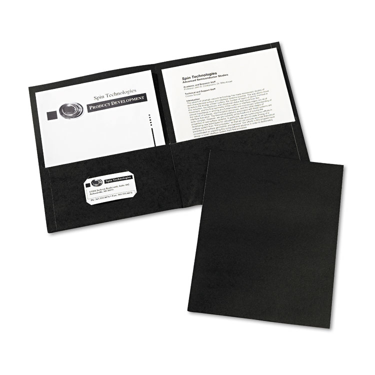 Picture of Two-Pocket Folder, 20-Sheet Capacity, Black, 25/Box