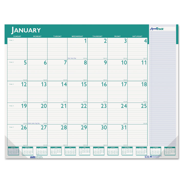 Picture of Express Track Monthly Desk Pad Calendar, 22 x 17-Current Year
