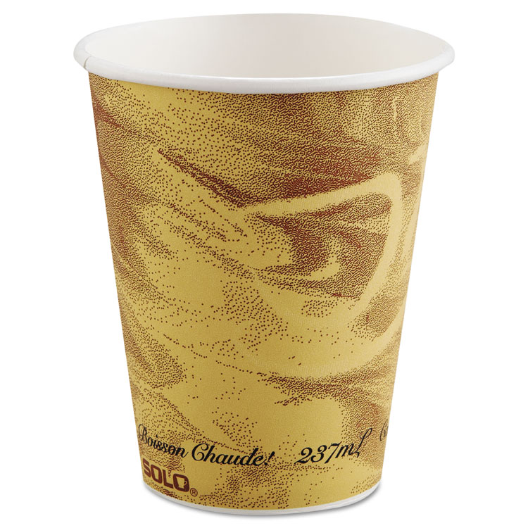 Picture of Mistique Polycoated Hot Paper Cup, 8 Oz, Printed, Brown