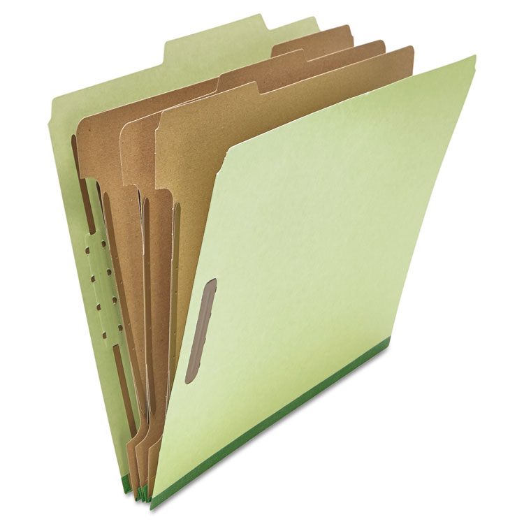 Picture of Pressboard Classification Folder, Letter, Eight-Section, Green, 10/Box