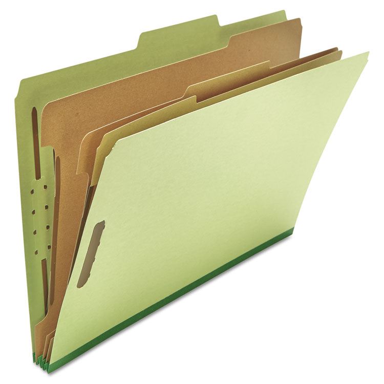 Picture of Pressboard Classification Folder, Legal, Eight-Section, Green, 10/Box