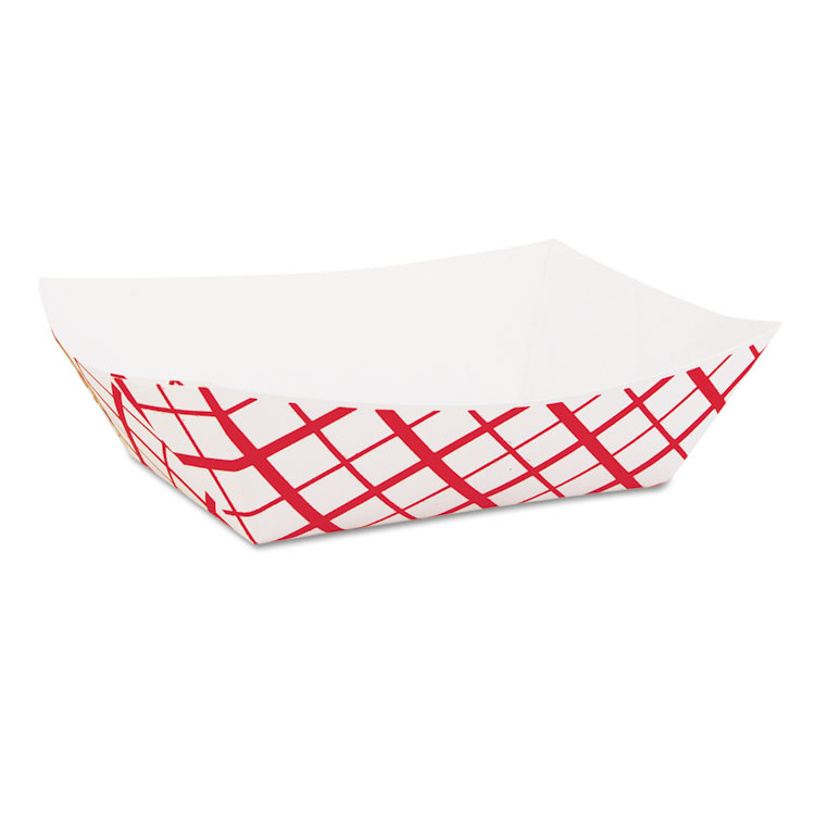 Picture of Paper Food Baskets, 1lb, Red/white, 1000/carton