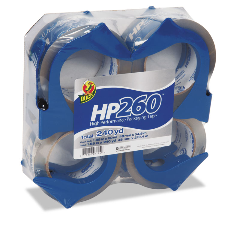 Picture of HP260 Packaging Tape w/Dispenser, 1.88" x 60yds, 3" Core, 4/Pack