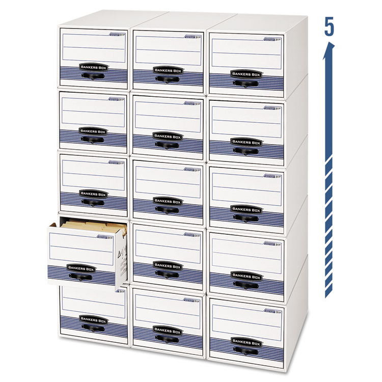Picture of STOR/DRAWER Steel Plus Storage Box, Legal, White/Blue, 6/Carton