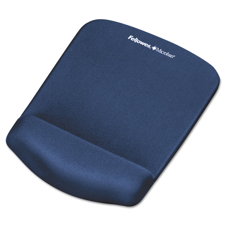 Picture of PlushTouch Mouse Pad with Wrist Rest, Foam, Blue, 7 1/4 x 9-3/8