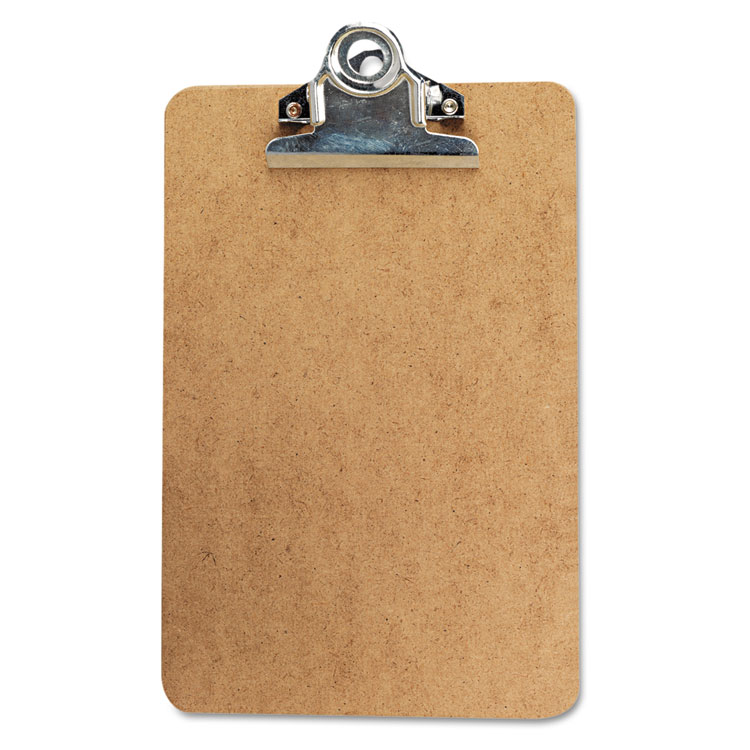 Picture of Hardboard Clipboard, 3/4" Capacity, Holds 5w x 8h, Brown