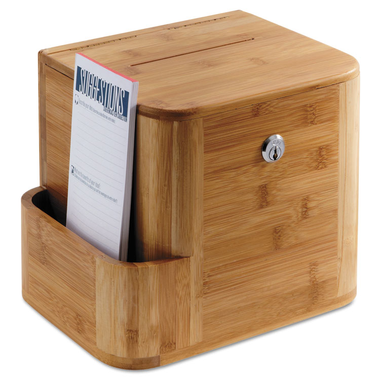 Picture of Bamboo Suggestion Box, 10 x 8 x 14, Natural