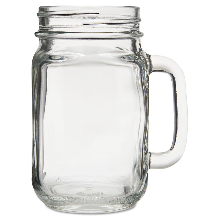 Glass Mugs and Tankards, Drink Jar, 16.5oz, 5 1/4" Tall, 12/Carton