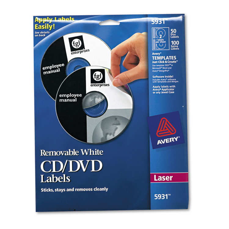 Picture of Laser CD Labels, Matte White, 50/Pack