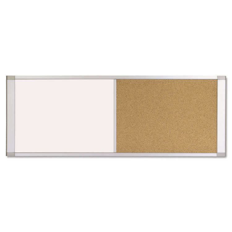 Picture of Combo Cubicle Workstation Dry Erase/Cork Board, 36x18, Silver Frame