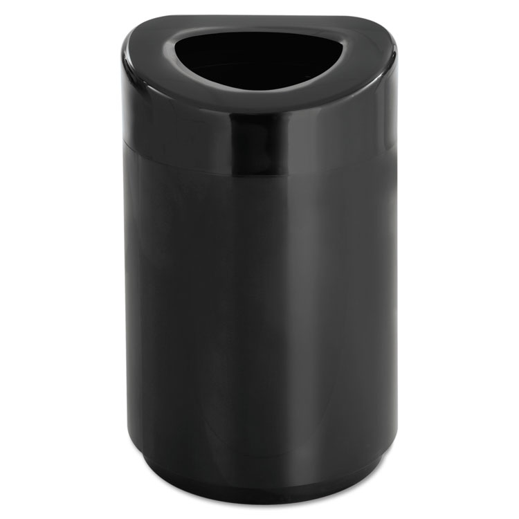 Safco Open Top Round Waste Receptacle Steel 30 Gal Black