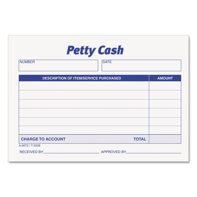 Picture of Received of Petty Cash Slips, 3 1/2 x 5, 50/Pad, 12/Pack