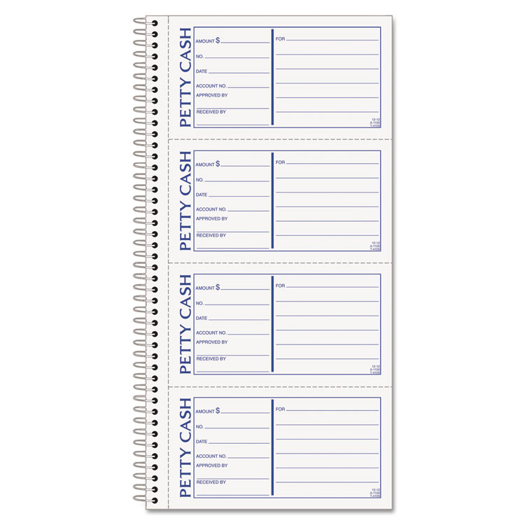 Picture of Petty Cash Receipt Book, 5 1/2 x 11, Two-Part Carbonless, 200 Sets/Book