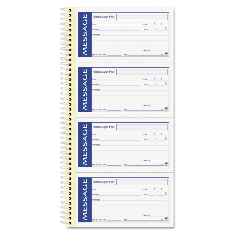 Picture of Write 'n Stick Phone Message Pad, 2 3/4 x 4 3/4, Two-Part Carbonless, 200 Forms