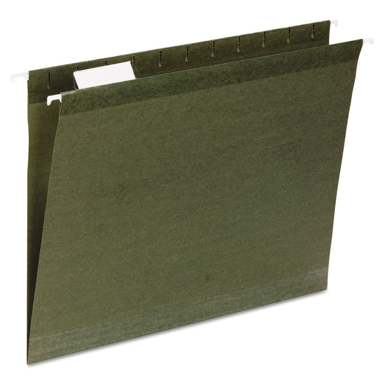 Picture of Reinforced Recycled Hanging Folder, 1/3 Cut, Letter, Standard Green, 25/Box