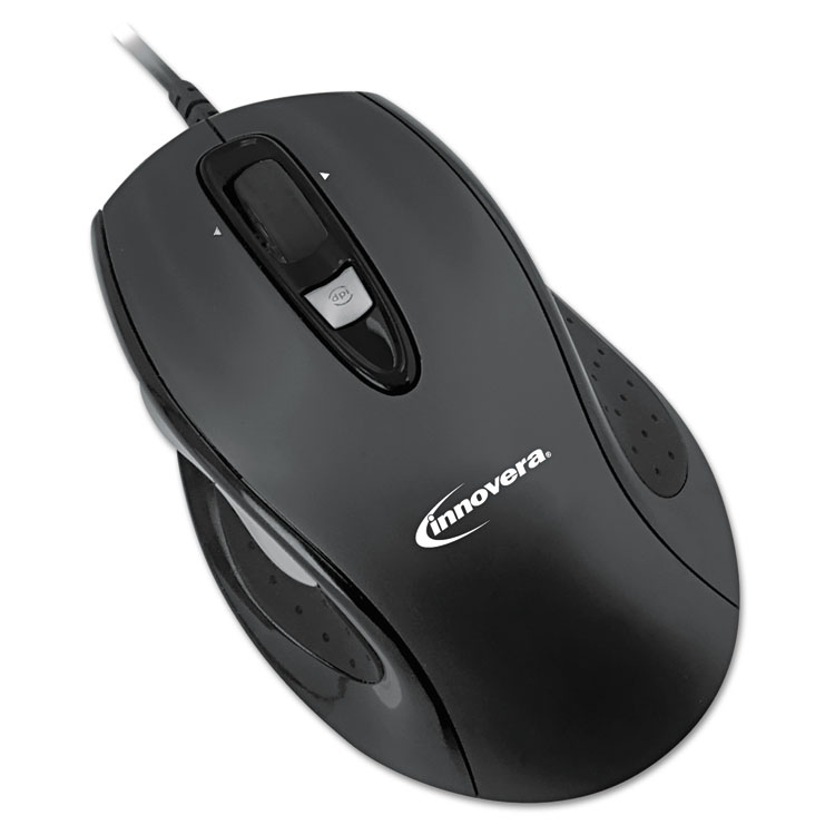 Picture of Full-Size Wired Optical Mouse, USB, Black