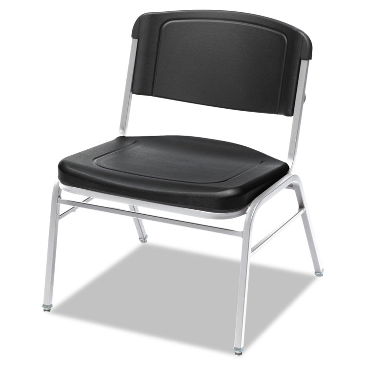 Picture of Rough N Ready Series Big & Tall Stackable Chair, Black/Silver, 4/Carton