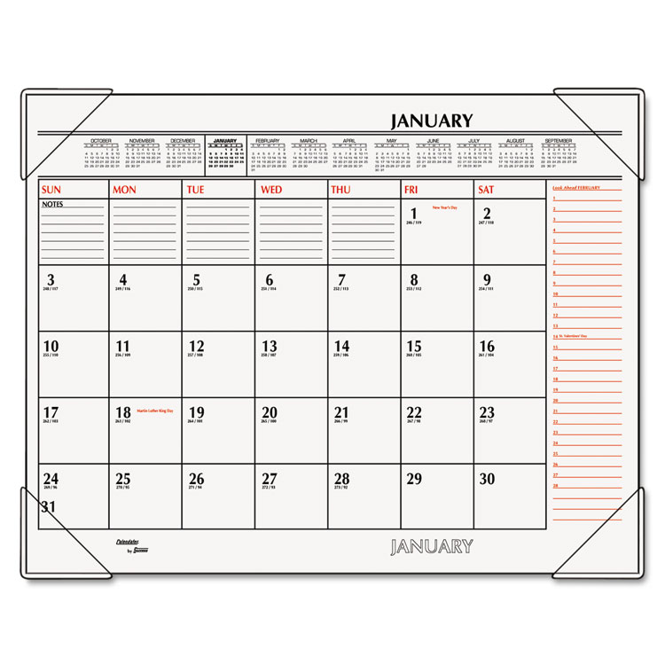 Picture of Two-Color Monthly Desk Pad Calendar, 22 x 17