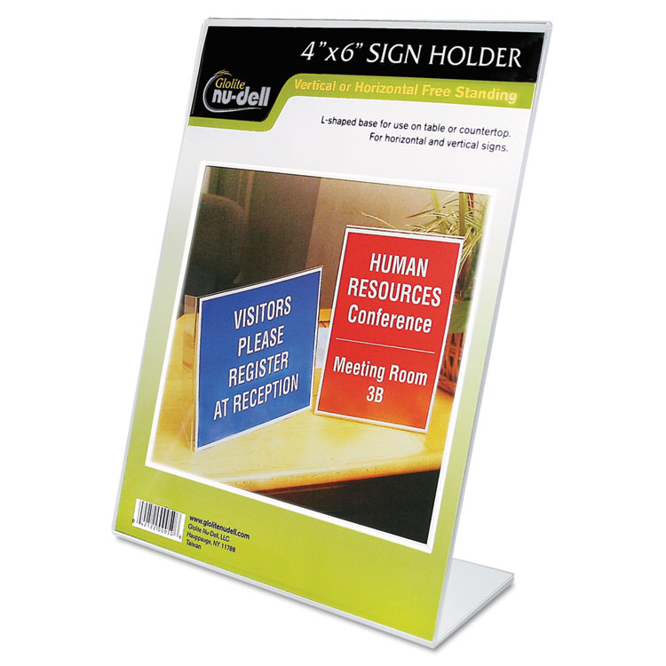 Picture of Clear Plastic Sign Holder, Desktop, 4 x 6