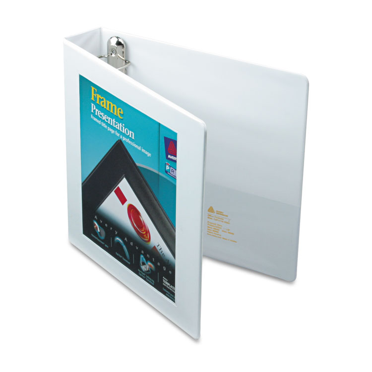 Picture of Framed View Heavy-Duty Binder w/Locking 1-Touch EZD Rings, 1 1/2" Cap, White