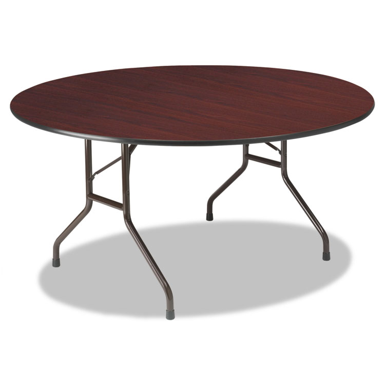 Picture of Premium Wood Laminate Folding Table, 60 Dia. x 29h, Mahogany Top/Gray Base