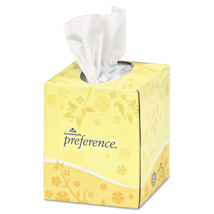 Picture of Preference Cube Box Facial Tissue, 2-Ply, White, 7 21/32x8 27/32, 100/box, 36/ct