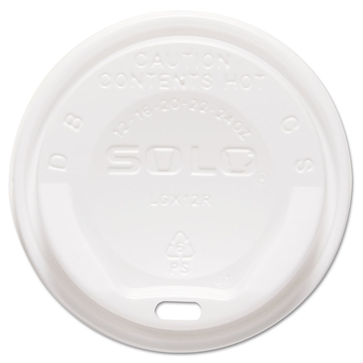 Picture of Gourmet Hot Cup Lids, For Trophy Plus Cups, 12-20 Oz, White, 1500/carton