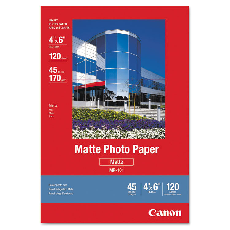 Picture of Matte Photo Paper, 4 x 6, 45 lb., White, 120 Sheets/Pack