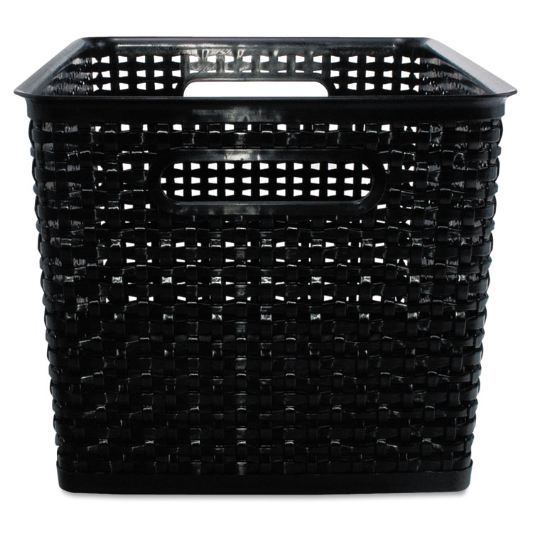 Picture of Weave Bins, 13 7/8 x 10 3/4 x 8 3/4, Plastic, Black, 2 Bins