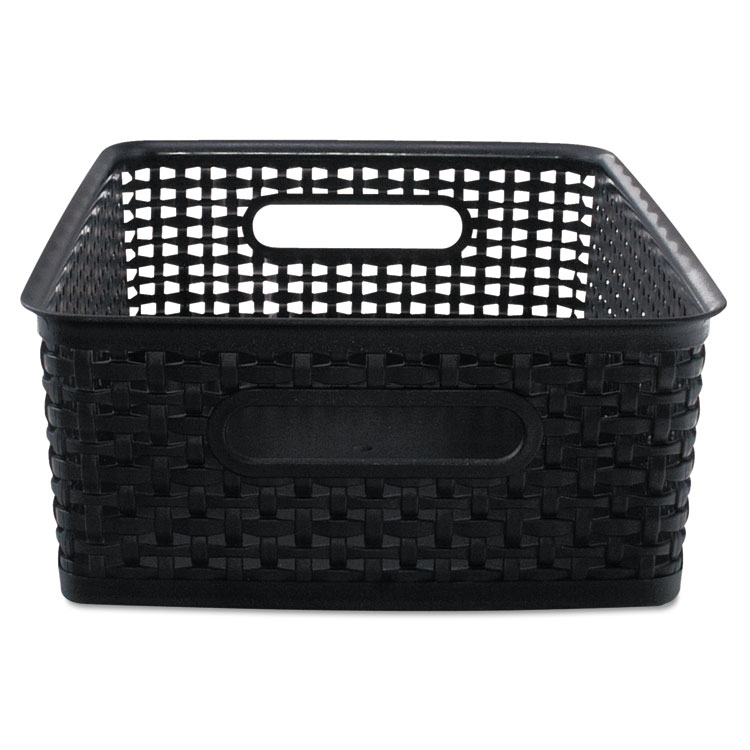 Picture of Weave Bins, 13 7/8 x 10 1/2 x 4 3/4, Plastic, Black, 2 Bins