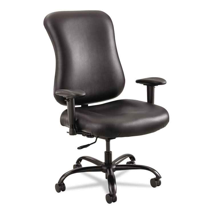 Picture of Optimus High Back Big & Tall Chair, 400-lb. Capacity, Black Leather