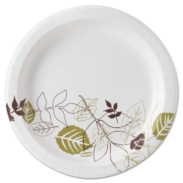 Picture of Pathways Soak-Proof Shield Mediumweight Paper Plates, 8 1/2", Grn/burg, 1000/ct