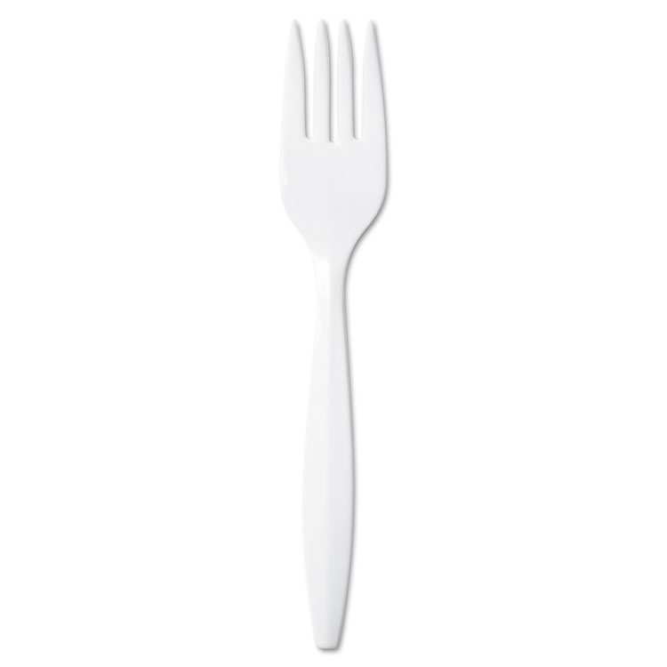 Picture of Plastic Cutlery, Mediumweight Forks, White, 1000/carton